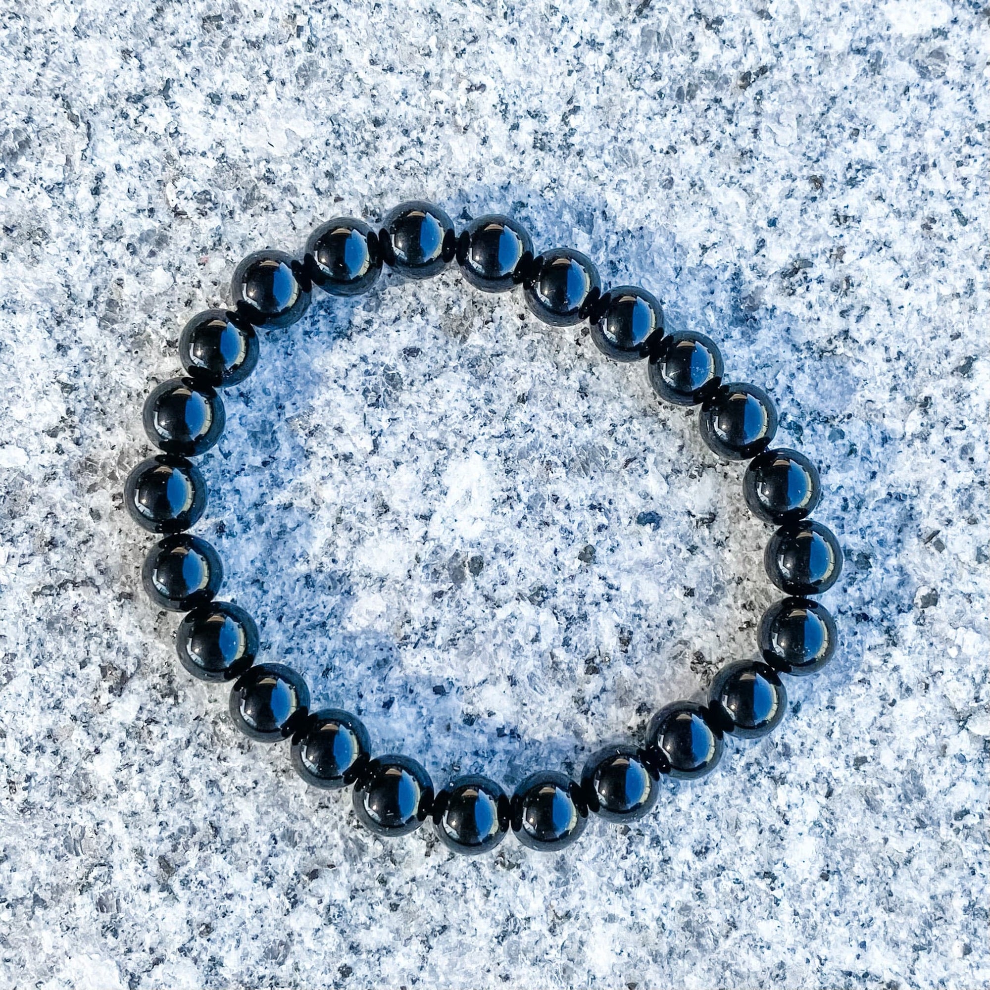S1719 Black obsidian crystal stone stretch beaded 8mm healing protection bracelet australia. black obsidian jewellery australia. gemrox sydney 1