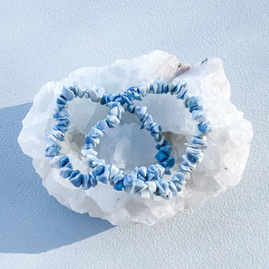 S1726 Blue Opal crystal chip stone stretch elastic healing bracelet australia. blue opal bracelet jewellery australia. gemrox sydney 1