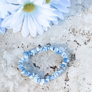 S1726 Blue Opal crystal chip stone stretch elastic healing bracelet australia. blue opal bracelet jewellery australia. gemrox sydney 1