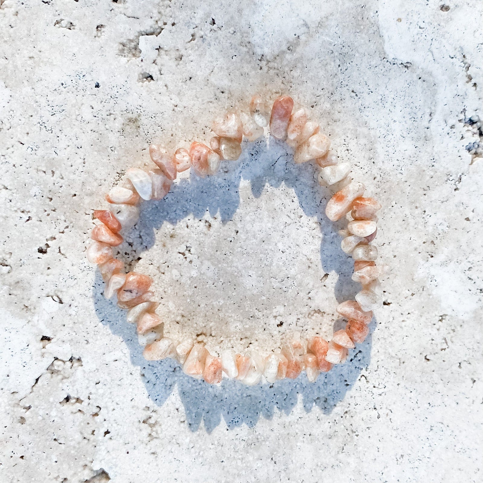 S1729 Sunstone crystal chip healing stretch elastic bracelet australia. sunstone bracelets jewellery australia. gemrox sydney 1