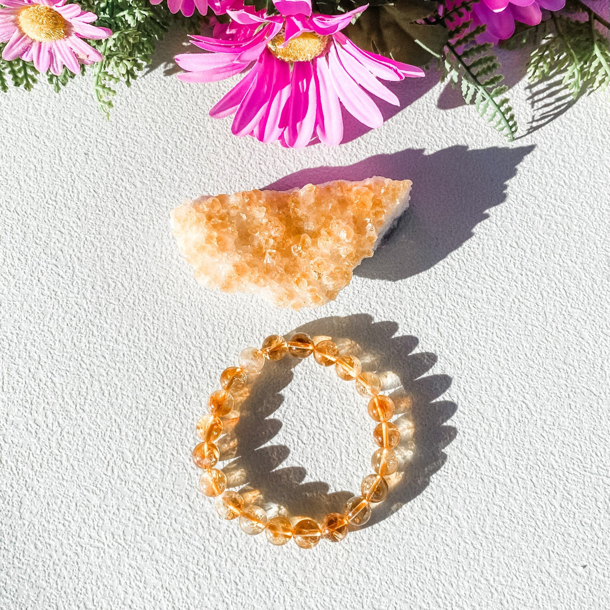 S1733 Citrine crystal beads beaded 8mm stone stretch elastic healing chakra bracelet australia. gemrox sydney 1