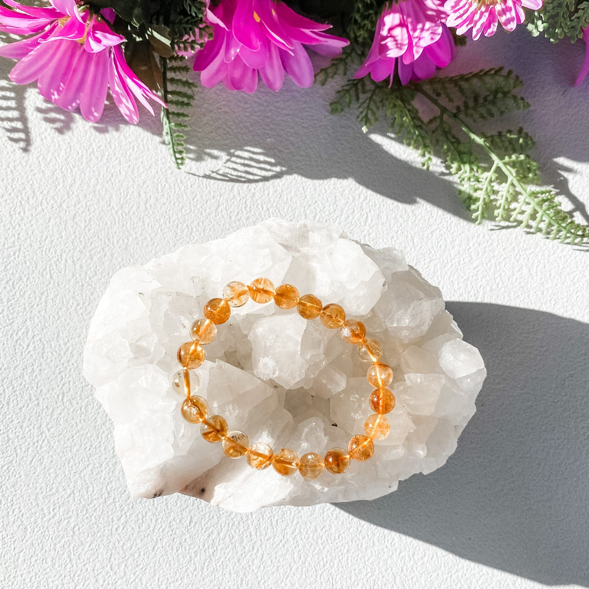 S1733 Citrine crystal beads beaded 8mm stone stretch elastic healing chakra bracelet australia. gemrox sydney 1