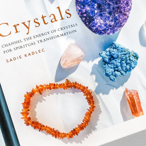 S1735 Natural Amber crystal chip stone stretch elastic bracelet australia. amber jewellery bracelet australia. gemrox sydney 1
