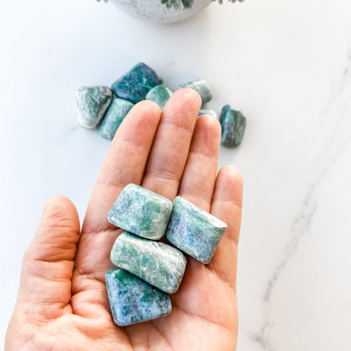 S1741 Ruby Fuchsite crystal tumble tumbled stone 3cm australia. buy ruby fuchsite crystal australia. gemrox sydney 1