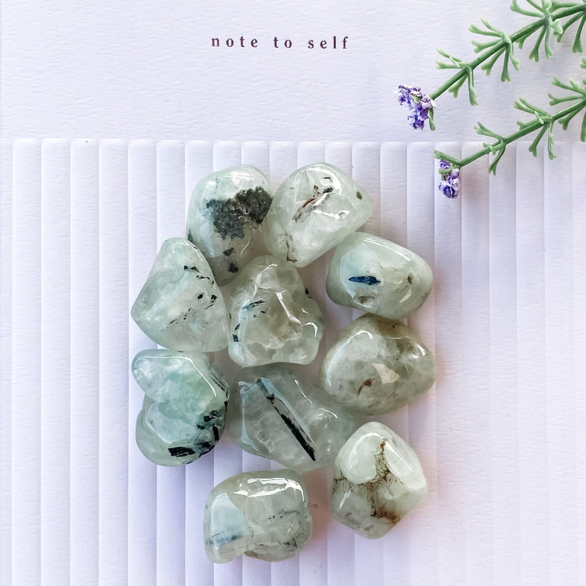 Prehnite With Epidote Inclusions Tumbled Stone 2.5cm GemRox