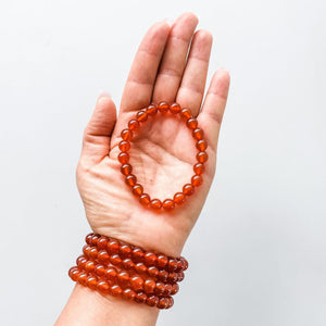 S1758 Red Agate crystal beaded 8mm stone stretch elastic bracelet australia. red agate crystal bracelet jewellery australia.gemrox sydney 1