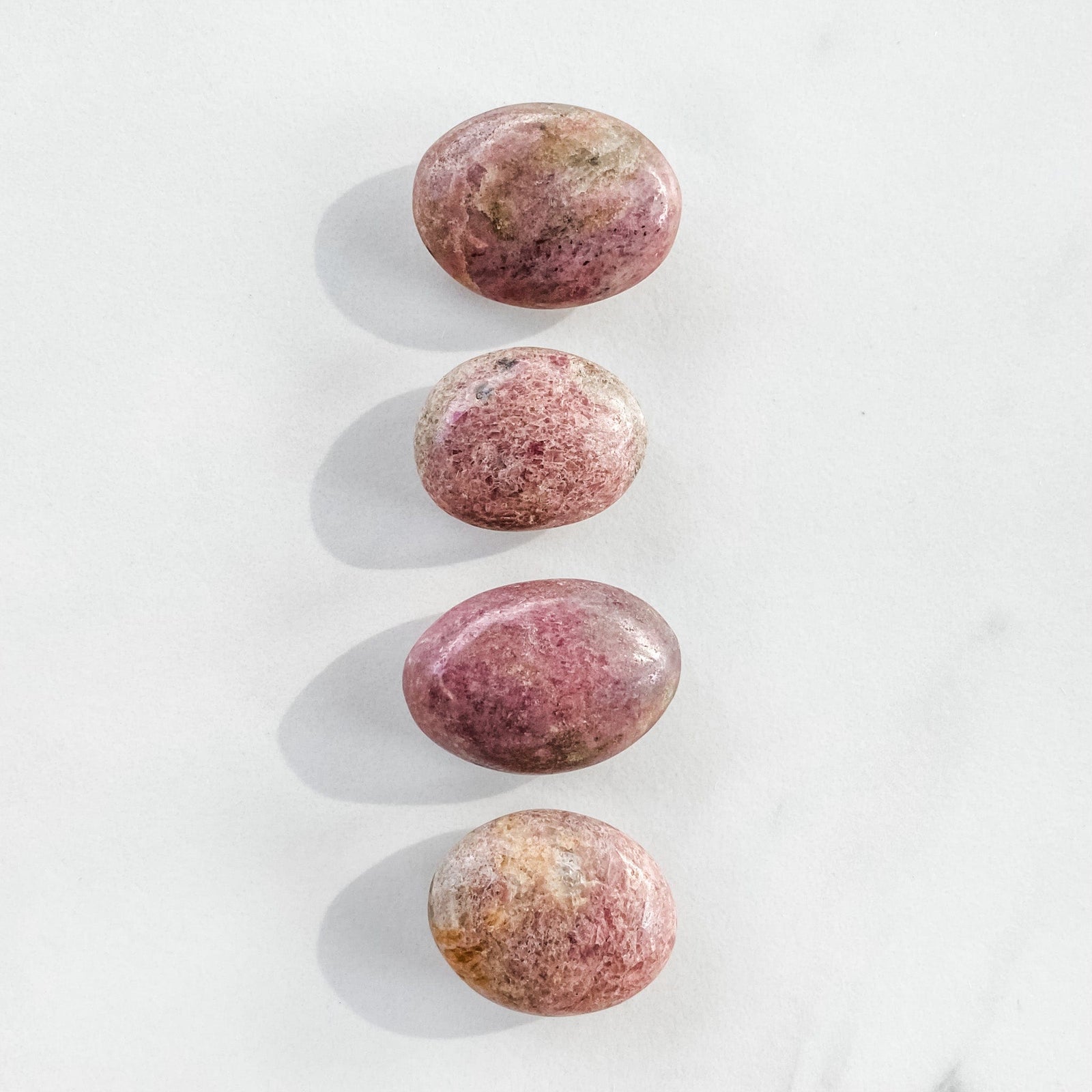 S1761 Rhodonite crystal palm stone palmstones 4cm australia. Rhodonite worry stone meditation stone australia. gemrox sydney 1