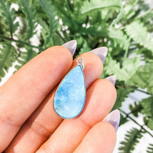 Blue Apatite Tear Drop Stone Pendant