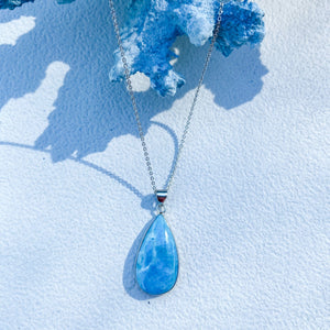 Blue Apatite Tear Drop Stone Pendant