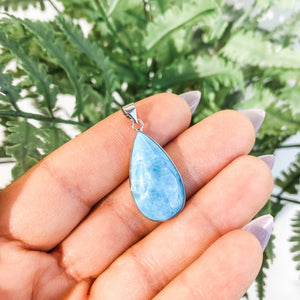 Blue Apatite Tear Drop Stone Pendant