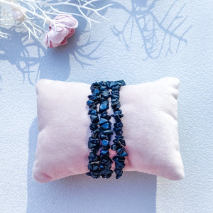 S1780 black tourmaline crystal chip stretch protection bracelet austalia. crystal chip bracelets australia. gemrox sydney 1