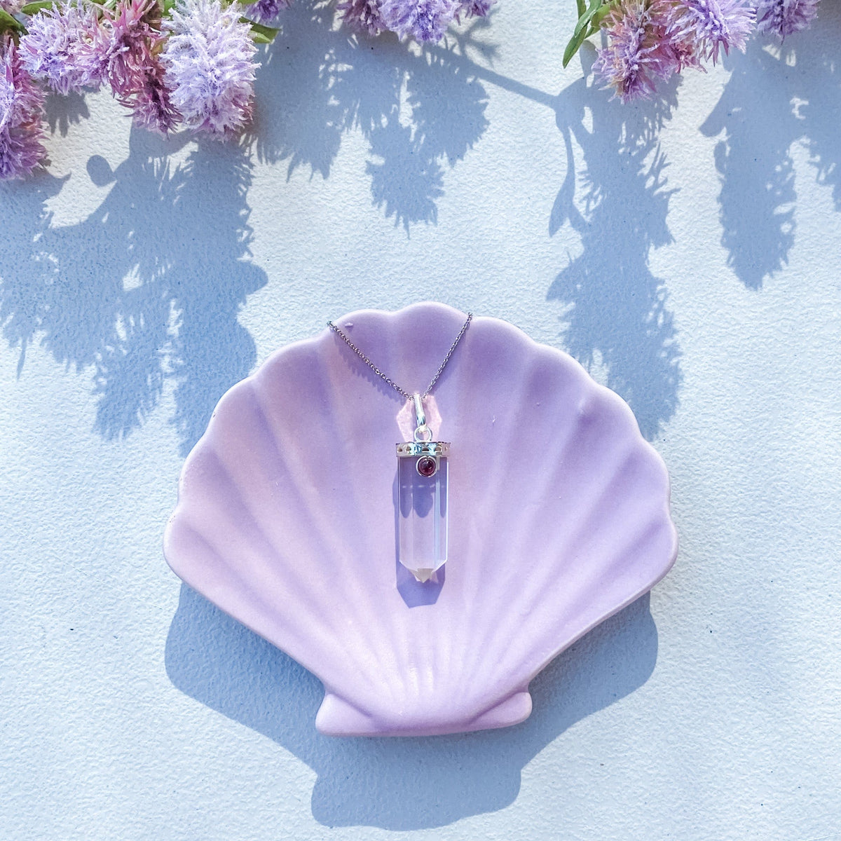 Real clear clearance quartz necklace