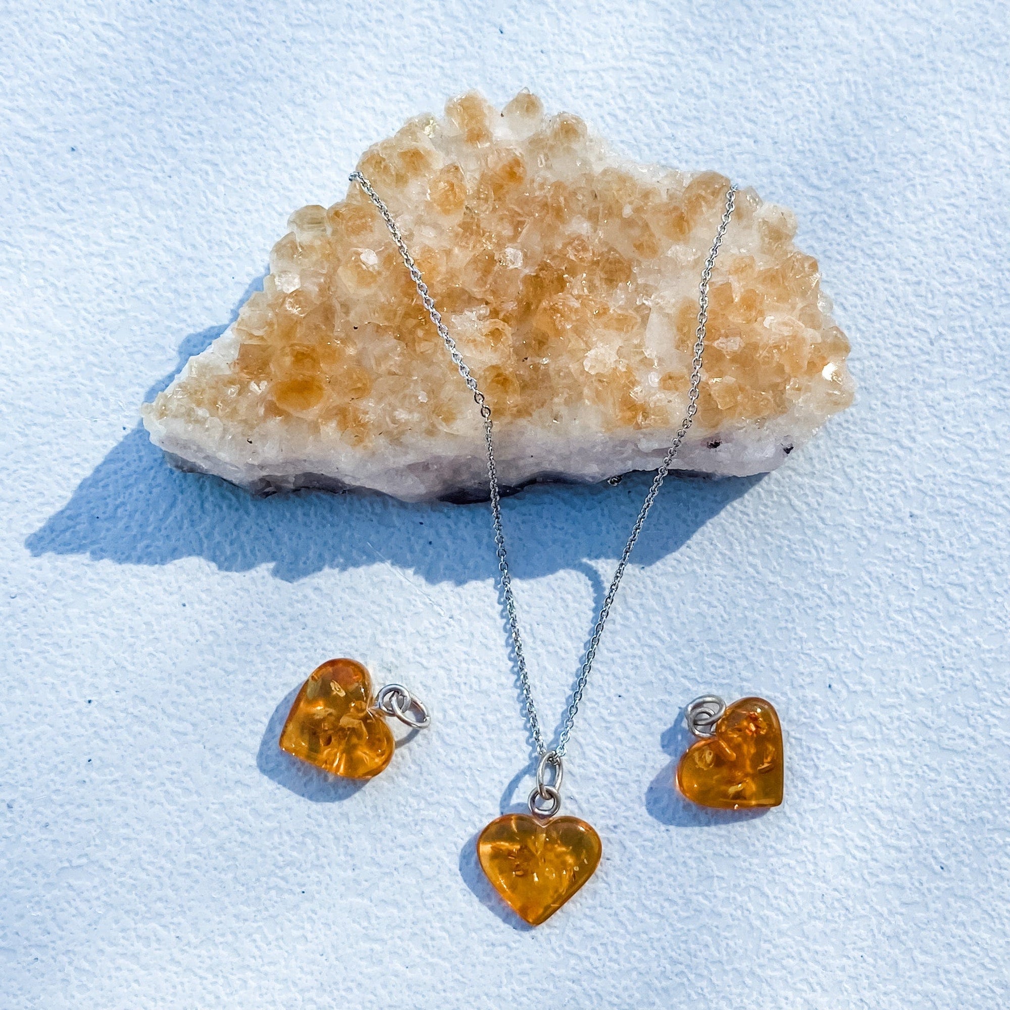 S1790 Amber heart shaped silver metal pendant necklace australia. real genuine amber jewellery necklace australia.gemrox sydney 1