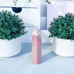 S1799 pink opal crystal tower generator point 10cm australia. buy pink opal crystal sydne australia. gemrox sydney 1