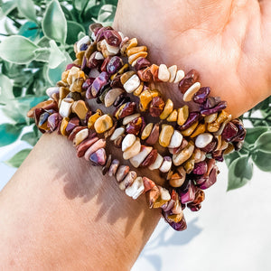 Mookaite Jasper Crystal Chip Stretch Bracelet