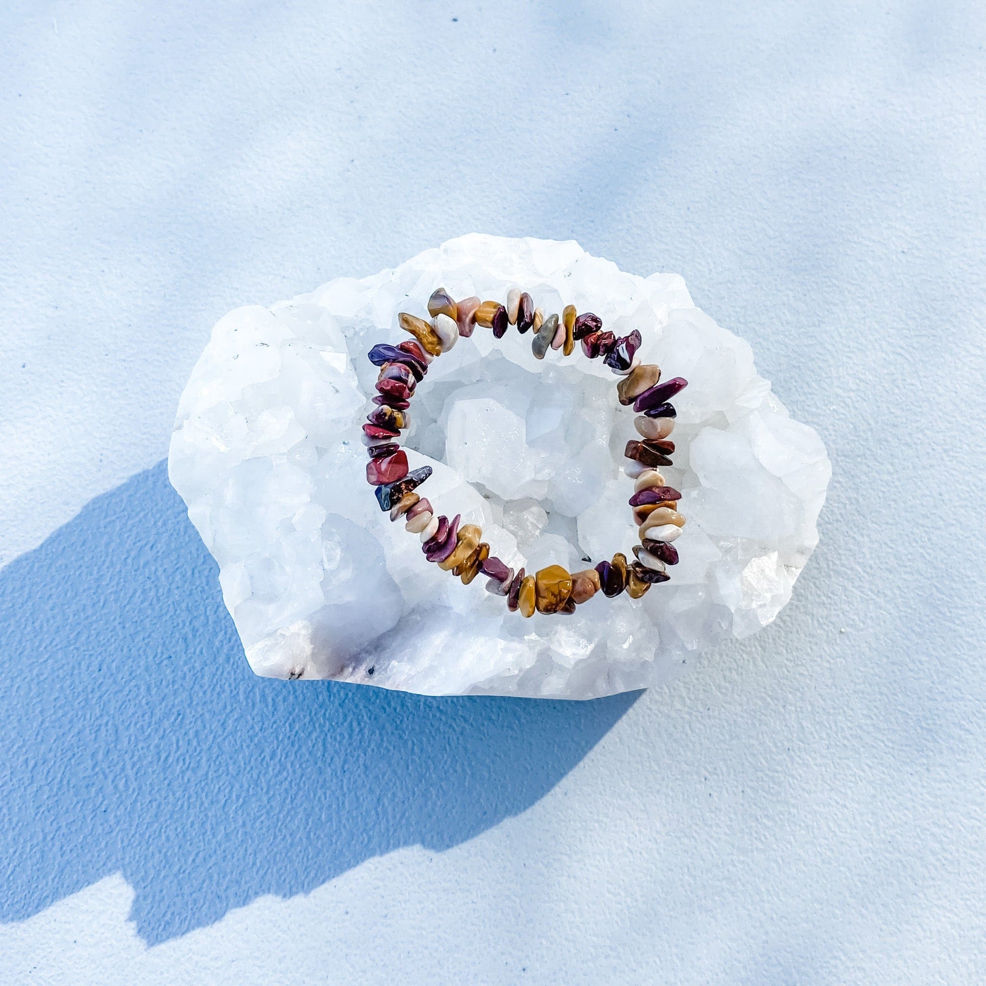 s1634 mookaite jasper crystal chip stone stretch elastic bracelet australia. mookaite crystal bracelet australia. gemrox sydney 1