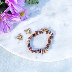 Mookaite Jasper Crystal Chip Stretch Bracelet