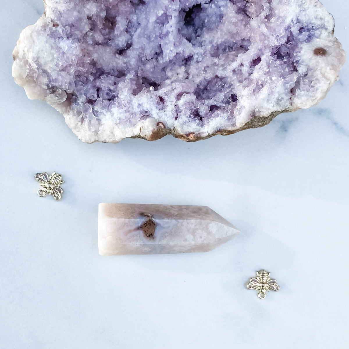 s1653 flower agate crystal mini tower generator point australia. cherry blossom tower australia. gemrox sydney 1