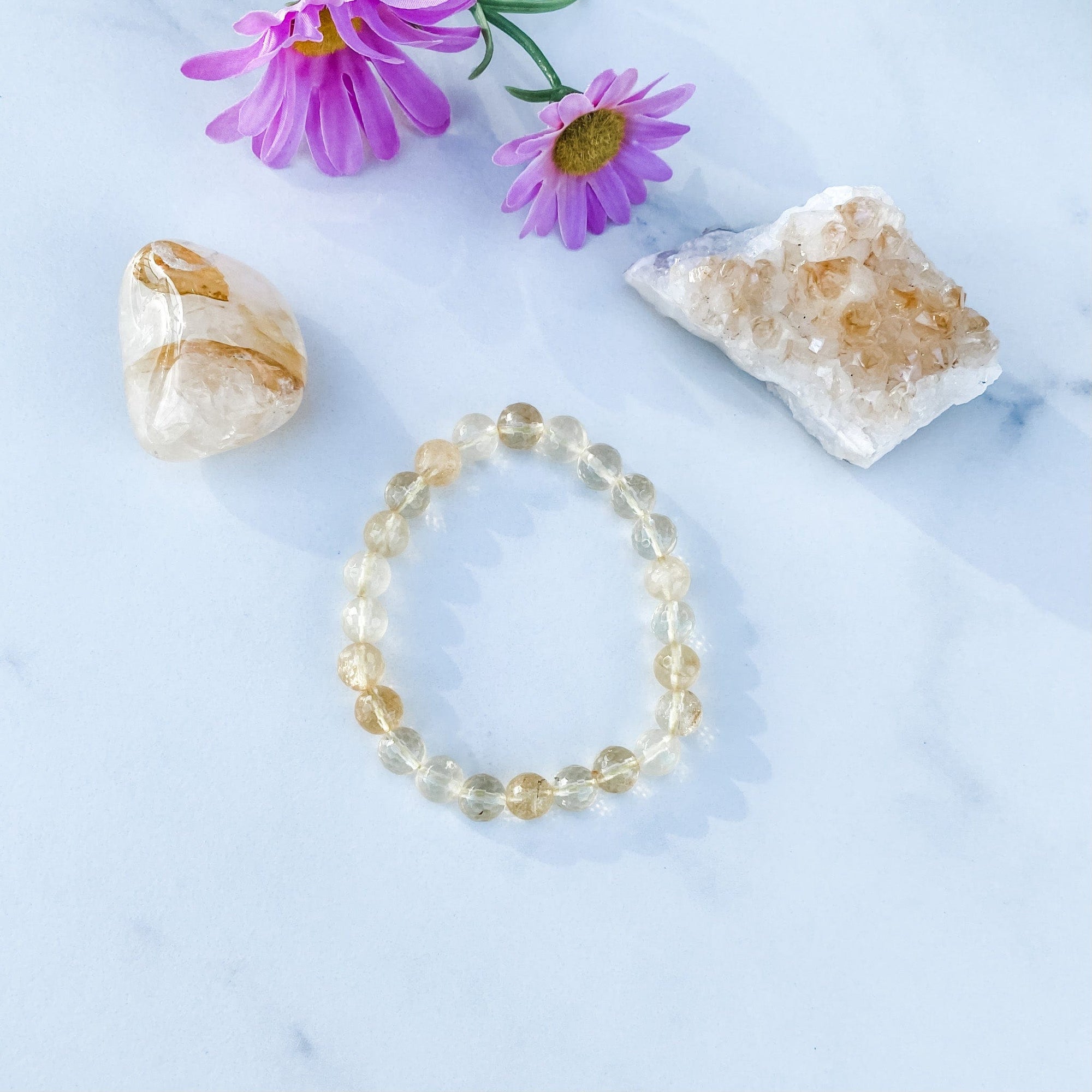 s1684 citrine crystal beaded faceted stone 8mm bracelet australia. citrine bracelet jewellery australia. gemrox sydney 1