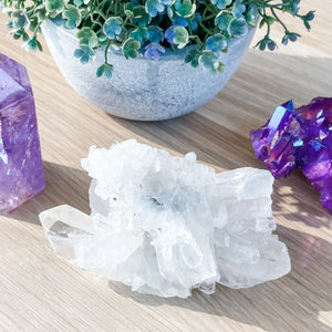 s1695 clear quartz crystal cluster from brazil australia 9cm. buy clear quartz master healer crystal australia. gemrox sydney 1