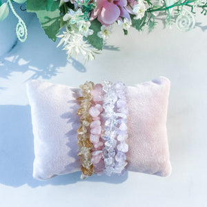 s1724 rose quartz crystal chip healing chakra pink bracelet australia. rose quartz jewellery bracelet australia. gemrox sydney 1