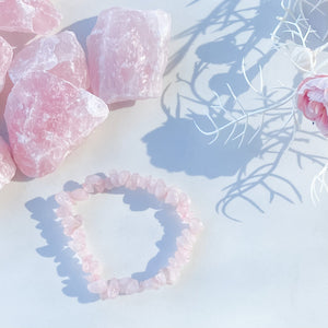 s1724 rose quartz crystal chip healing chakra pink bracelet australia. rose quartz jewellery bracelet australia. gemrox sydney 1