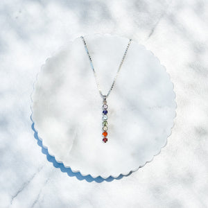 S1007 Chakra Gemstone Sterling Silver Necklace 925 Australia Gemrox 1