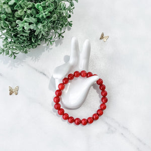 red agate crystal beaded 8mm stretch healing chakra bracelet gemrox