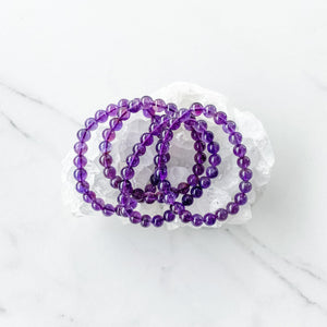 S1175 Amethyst crystal beaded stretch healing bracelet australia.Dark purple beaded natural amethyst bracelet australia 1