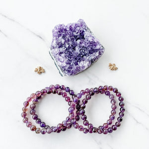 S1197 Amethyst crystal beaded stretch 8mm stone stretch bracelet australia.Crystal beaded bracelets australia.Purple beaded bracelet australia 1