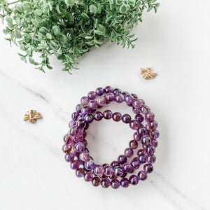S1197 Amethyst crystal beaded stretch 8mm stone stretch bracelet australia.Crystal beaded bracelets australia.Purple beaded bracelet australia 1