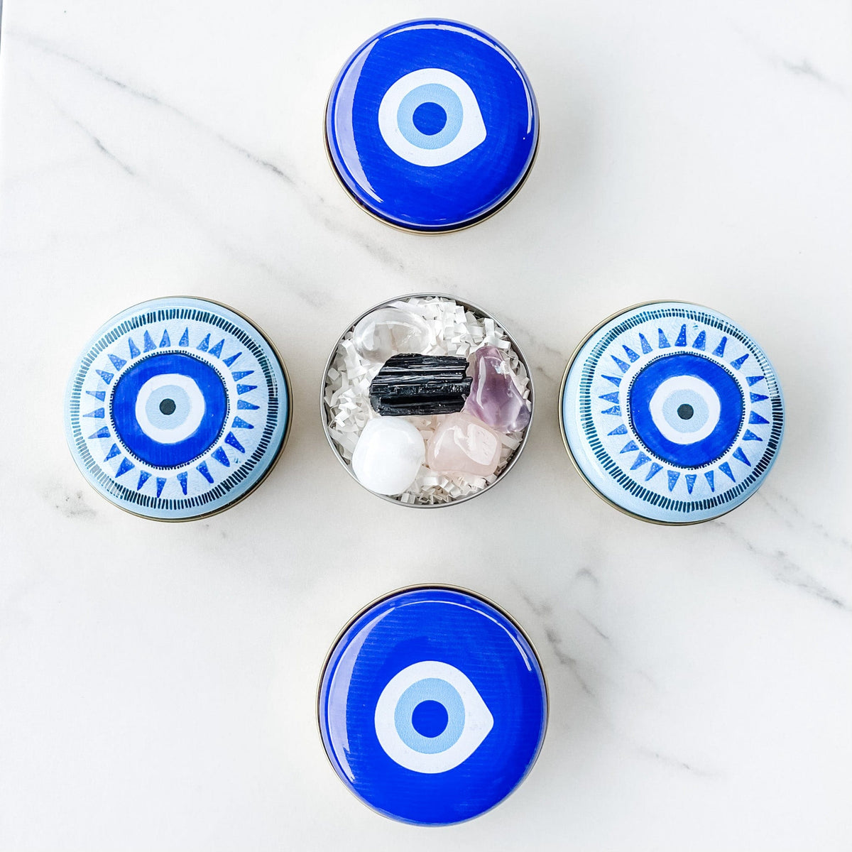 S1198 protection crystal kit australia.Best crystals for protection of home and self australia with evil eye tin 1