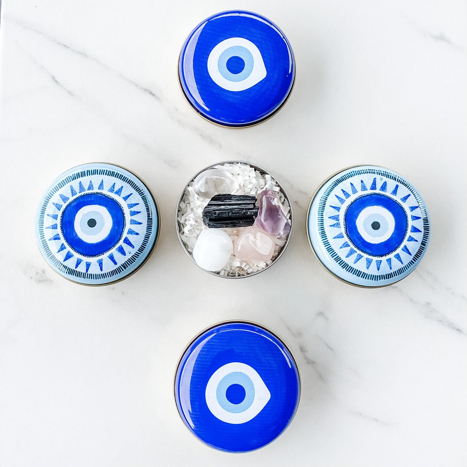 S1198 protection crystal kit australia.Best crystals for protection of home and self australia with evil eye tin 1