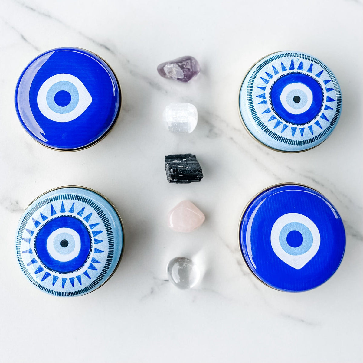 S1198 protection crystal kit australia.Best crystals for protection of home and self australia with evil eye tin 1