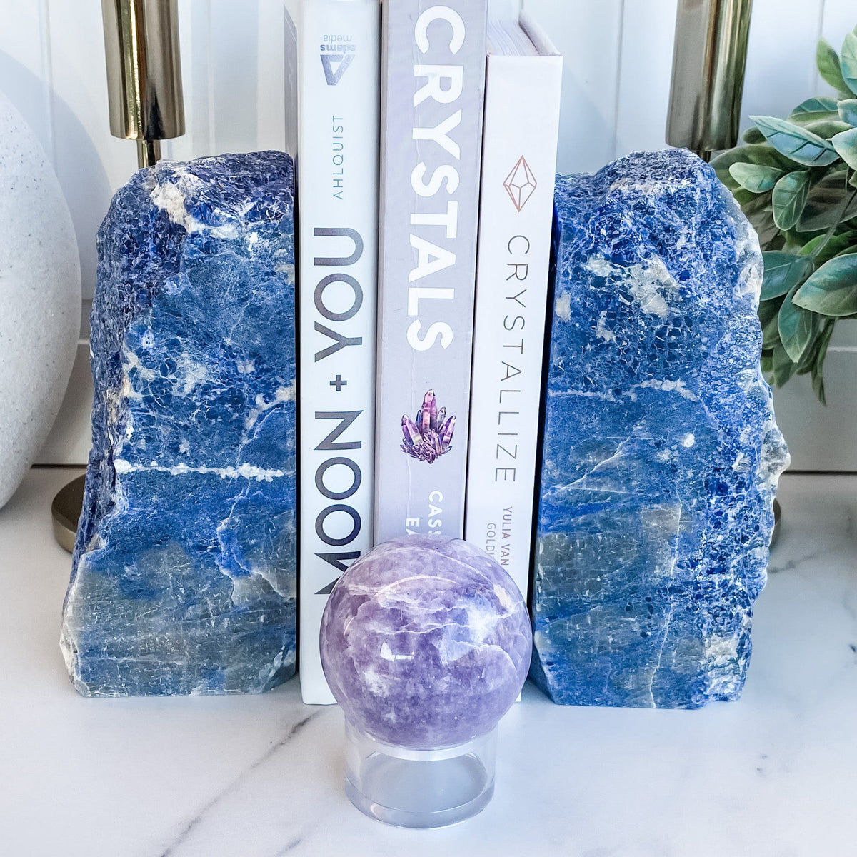 S1235 Sodalite crystal stone bookends australia.Sodalite stone book ends australia. Blue sodalite crystal bookends australia. gemrox sydney 1