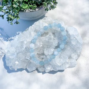 S1368 Aquamarine crystal stone stretch elastic bracelet australia. gemrox sydney 22