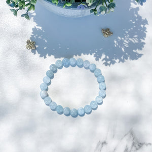 S1368 Aquamarine crystal stone stretch elastic bracelet australia. gemrox sydney 22