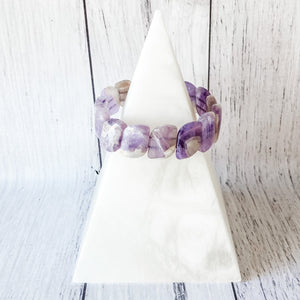 Amethyst Chevron stretch elastic bracelet