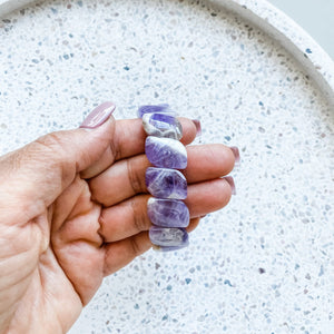 Amethyst Chevron stretch elastic bracelet