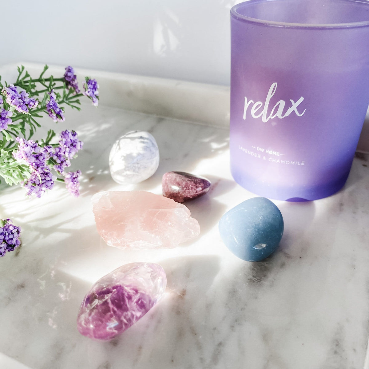 fall asleep crystal kit tumbled stones for insomnia australia rose quartz lepidolite amethyst angelite white howlite