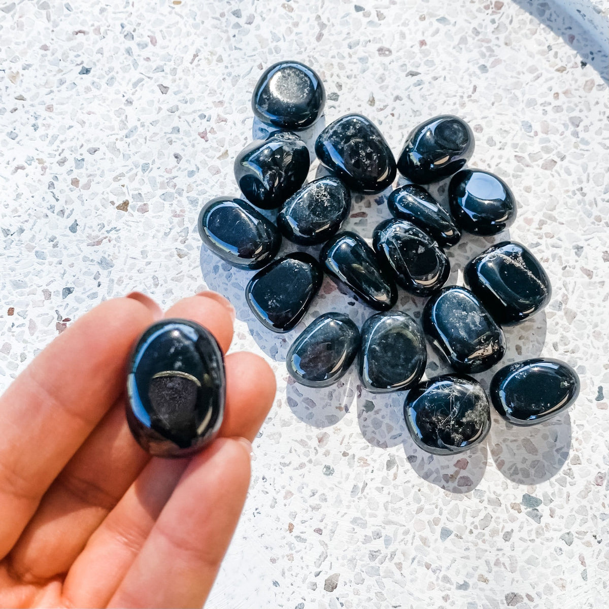 black onyx crystal tumbled stone australia
