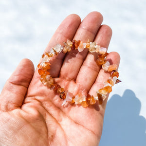carnelian crystal chip healing chakra stone bracelet australia