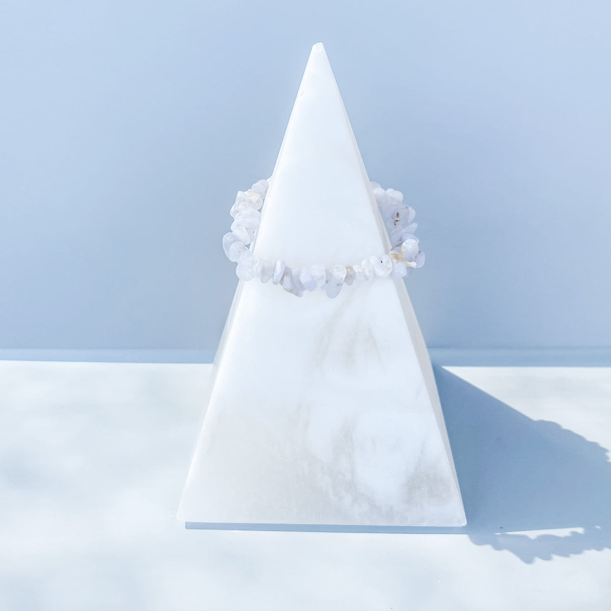 Blue lace agate crystal chip stretch healing bracelet australia