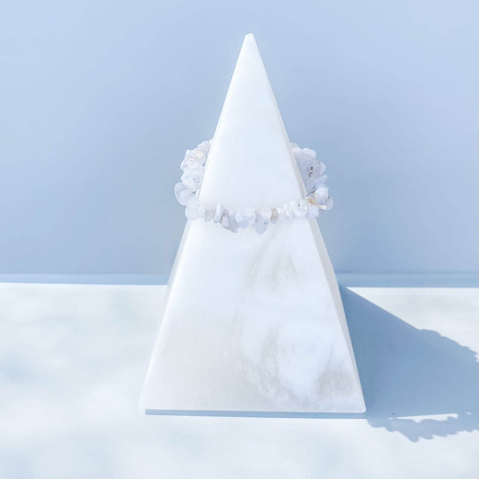 Blue lace agate crystal chip stretch healing bracelet australia