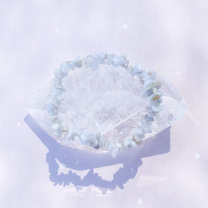 Blue lace agate crystal chip stretch healing bracelet australia