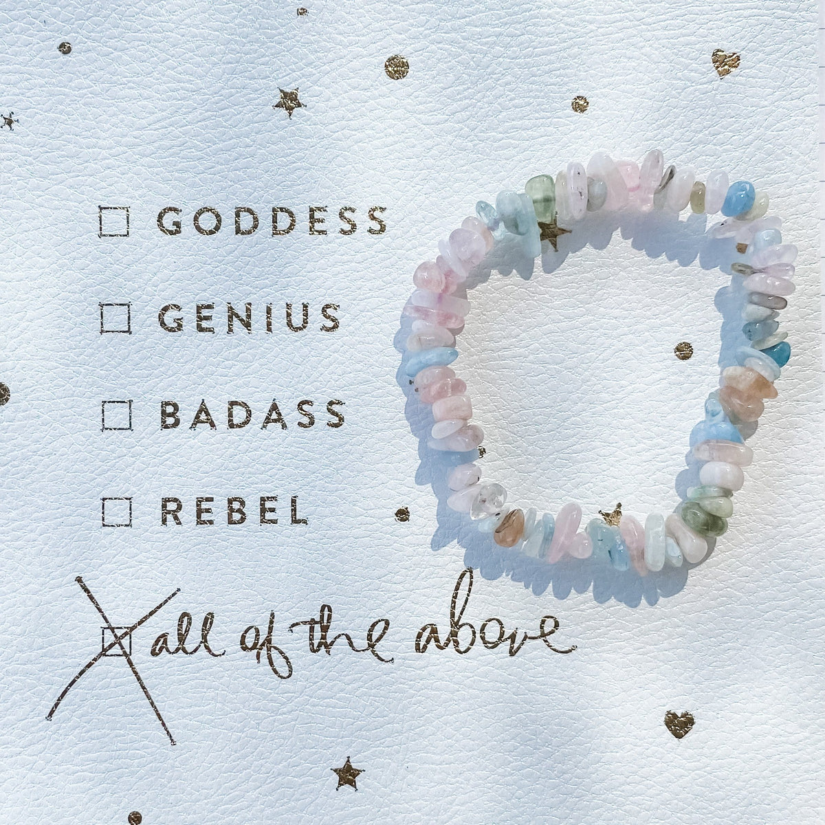 Morganite crystal chip healing stretch bracelet australia