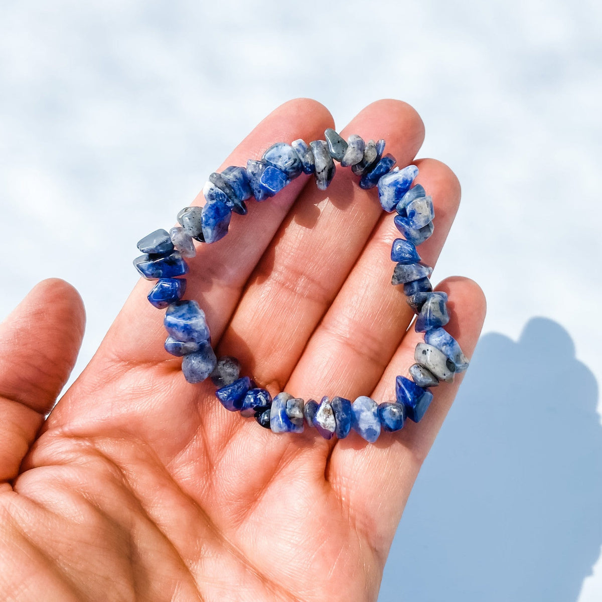 Sodalite crystal chip stretch healing bracelet australia