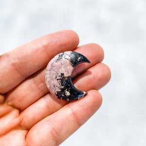 mini moon crescent shaped crystal stone carvings rose gemrox australia
