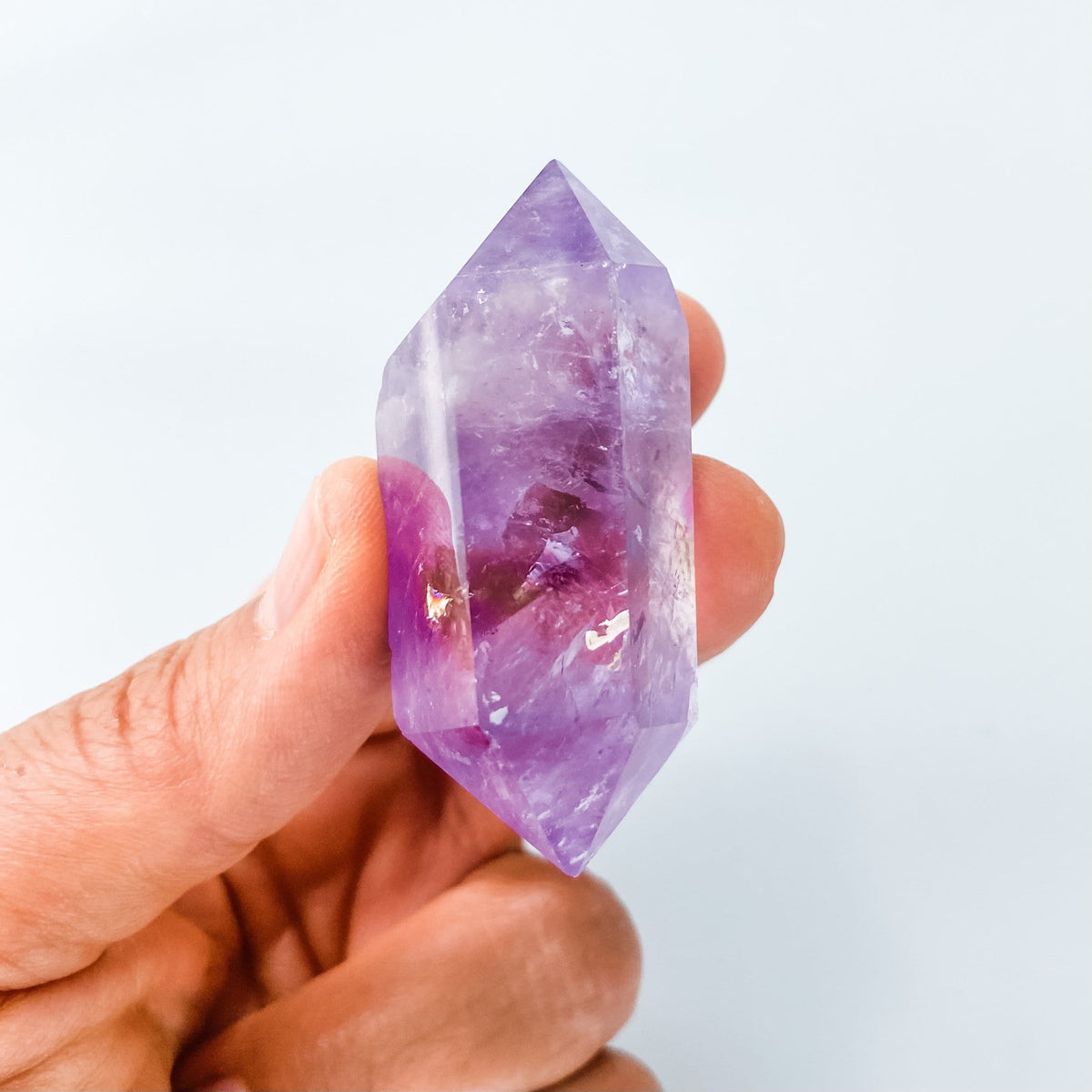 amethyst crystal double terminated point wand gemrox australia