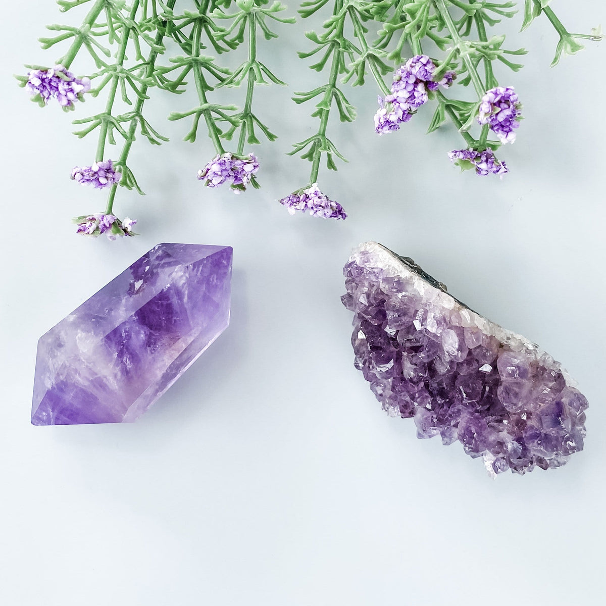 amethyst crystal double terminated point wand gemrox australia